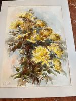 Aquarelle fleurs Chysanthèmes