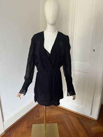 Iro Paris Honey Dress, Size 40, Black, Long Sleeve, Lace