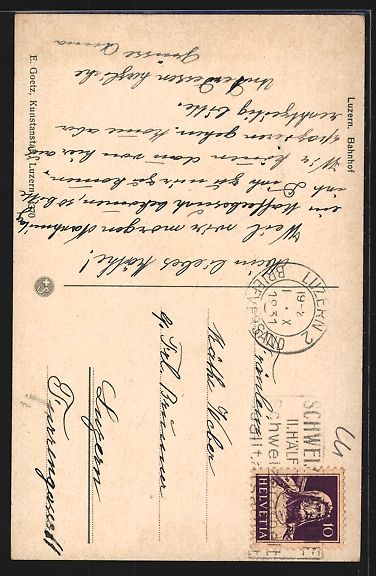 Cartoline postali: AK Luzern, Bahnhof mit Anlagen – Usato da Berlin venduto da bartko-reher 1