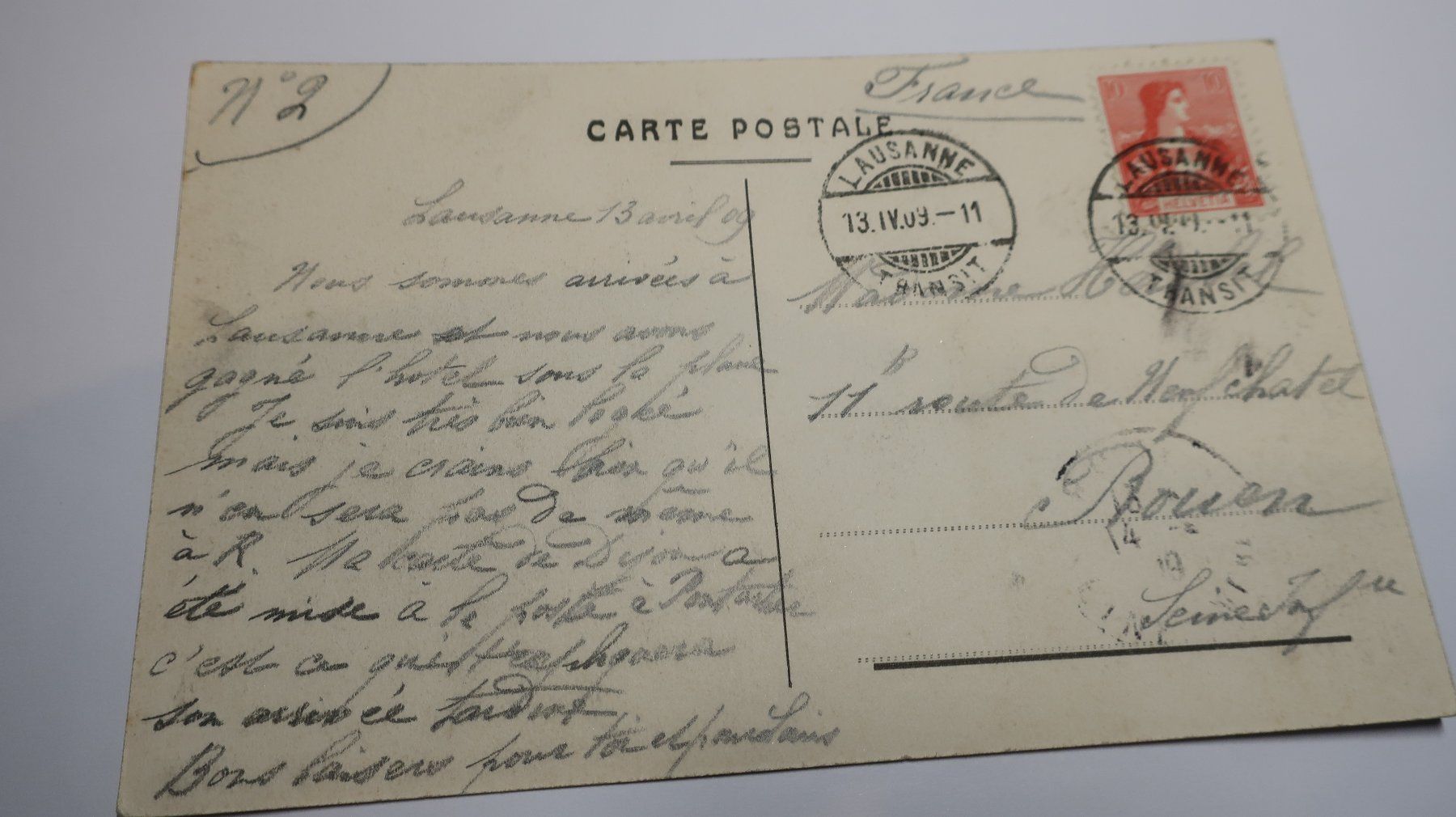 Cartoline postali: Lausanne - La Cathédrale - Etude  1909 – Usato da Cormoret venduto da Pascalll2001 3