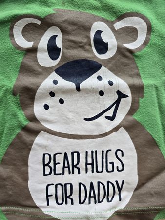 Süsses Smile Langarmshirt Gr.68, Grün mit Bär "Bear Hugs"