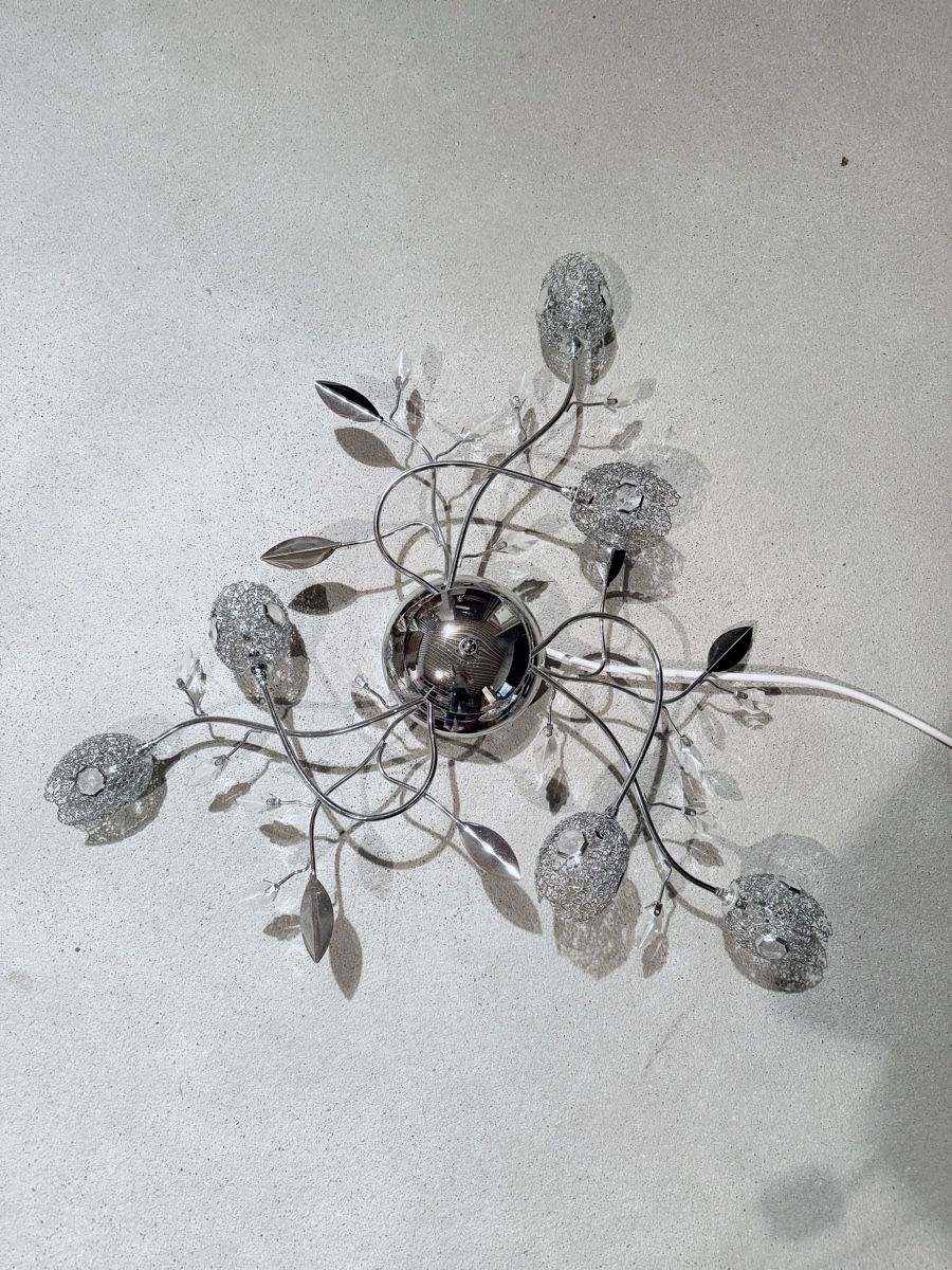 Lampen: Lampe Deckenlampe/Wandlampe Silber Blumen Design – Gebraucht aus Malans GR von amalie94
