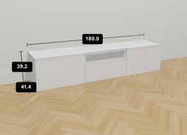 IKEA BESTÅ TV-Möbel mit Glasplatte – weiss hochglanz