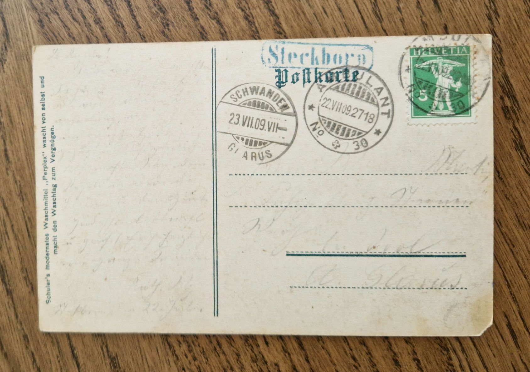 Cartoline postali: Zeppelin, Erinnerung Unglück Echterdingen 1908, Karte 1909 – Usato da Ebikon venduto da Donar50 1