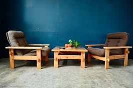 Ensemble de salon fauteuils table basse scandinave  vintage
