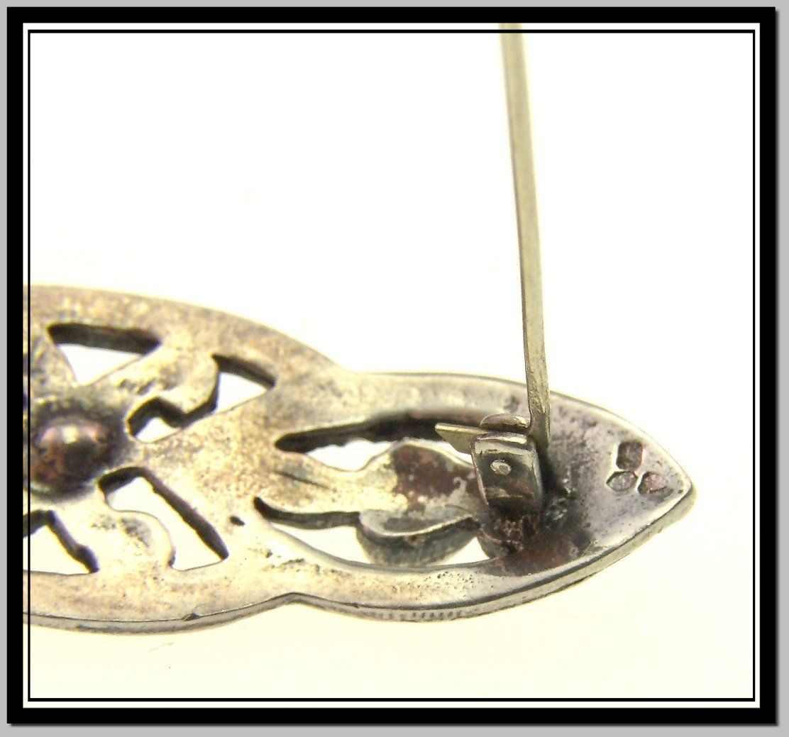 Broschen & Nadeln: Jugendstil Silberbrosche / vergoldet mit Markasiten / Perle – Gebraucht aus Schmitten FR von la_luna_blue 5