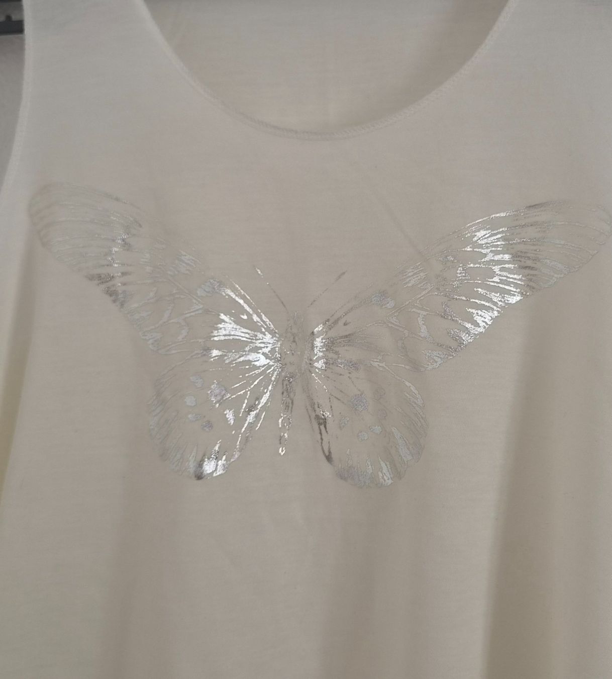 Tops: Boho Tanktop M Sommertop Silberprint Schmetterling – Neu (gemäss Beschreibung) aus Affoltern am Albis von thingsANDthings 2