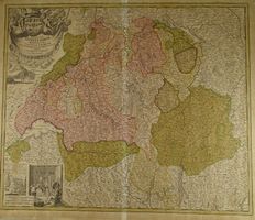SCHWEIZ KUPFERSTICHKARTE VON BAPTIST HOMANN, 1732