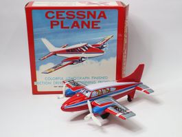 Vintage Blechflugzeug Cessna Plane Friktion made in Japan