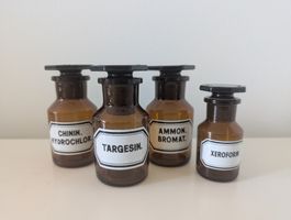 4 Apothekerflaschen Glas