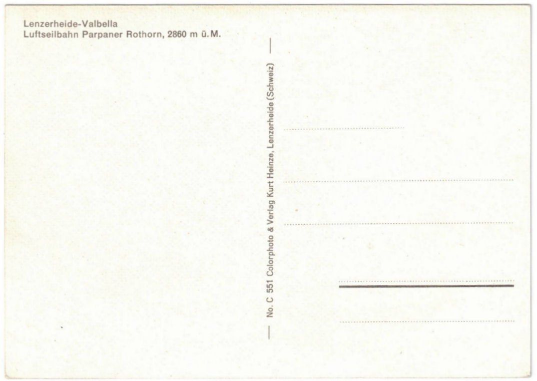 Cartoline postali: Lenzerheide - Luftseilbahn Rothorn – Usato da Binningen venduto da Mountainrider 1