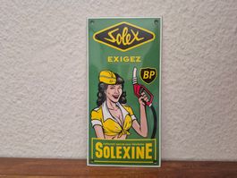 Emailschild BP Solex Solexine Velo Logo Emaille Schild Retro