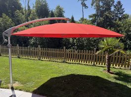 Glatz Pendalex® P+ | Sonnenschirm rot 3,5 m