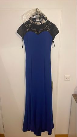 Elegantes blaues Kleid Gr. 36-38