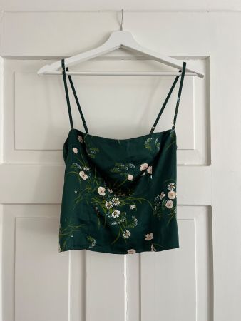 Reformation Damen Top Blumenmuster Grün Gr. S/M