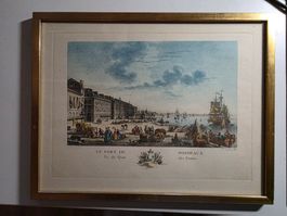 Bild Stich coloriert Radierung ? - Le Port de Bordeaux