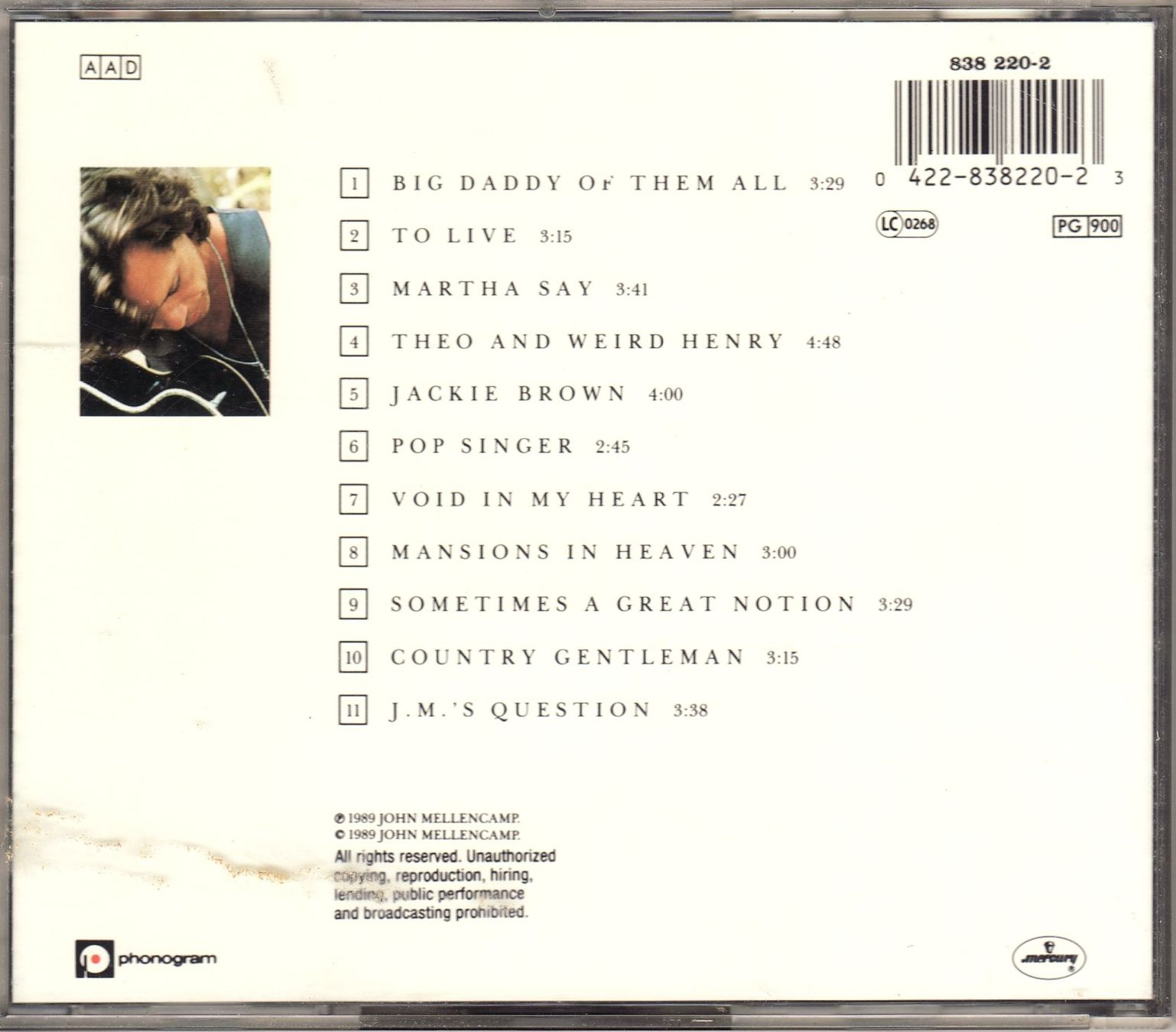 CDs: John Cougar Mellencamp – Big Daddy – Neu (gemäss Beschreibung) aus Boussens von catfood01 1