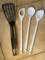 Lot de 4 ustensiles de cuisine, service à salade plastique