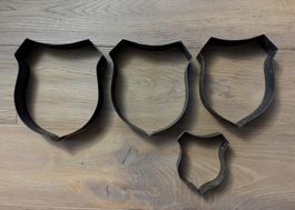 4 x antike Ausstechform Ausstecher Wappen Backform Metall