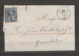 CH031 - Helvetia assise no 31 sur lettre (Vaulion)