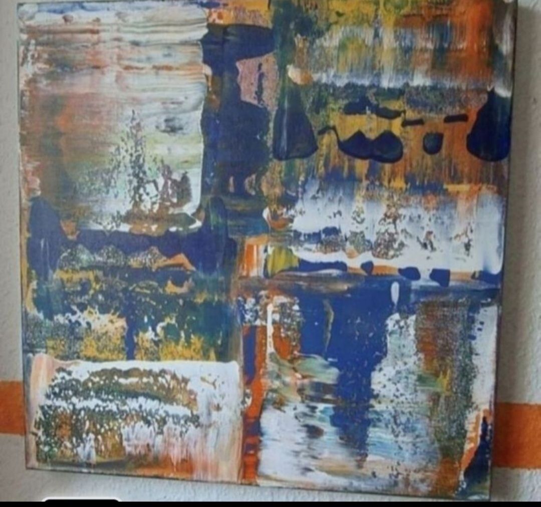 Gemälde: Abstraktes Bild handgemalt 40×40 – Neu (gemäss Beschreibung) aus Riehen von Steinbock1970 1
