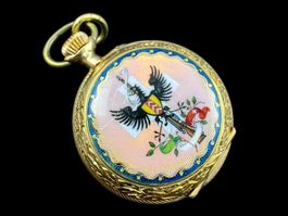 Taschenuhr 18k Tir Federal Neuchatel 1898 Email 30mm *U1149