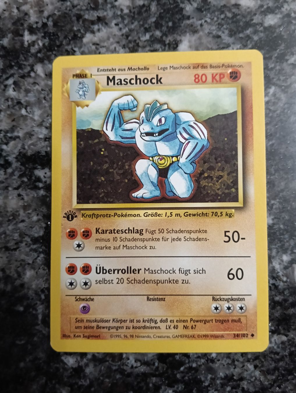 Pokémon Cartes à collectionner: Pokémon Base Set 1 Edition  Maschock  – D'occasion à LEUZIGEN par mic_sdh5
