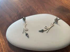 Romantische Smaragd Ohrhänger, Silber