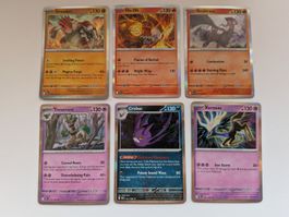 6-teiliges Set aus englischen Reverse Holo Rare Karten