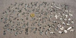 Lot de 120 pendentifs argentés, NEUFS