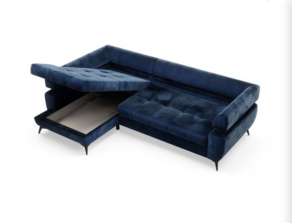 Sofas: Ecksofa samt-blau mit Schlaffunktion – D'occasion à Zürich par Digib 2