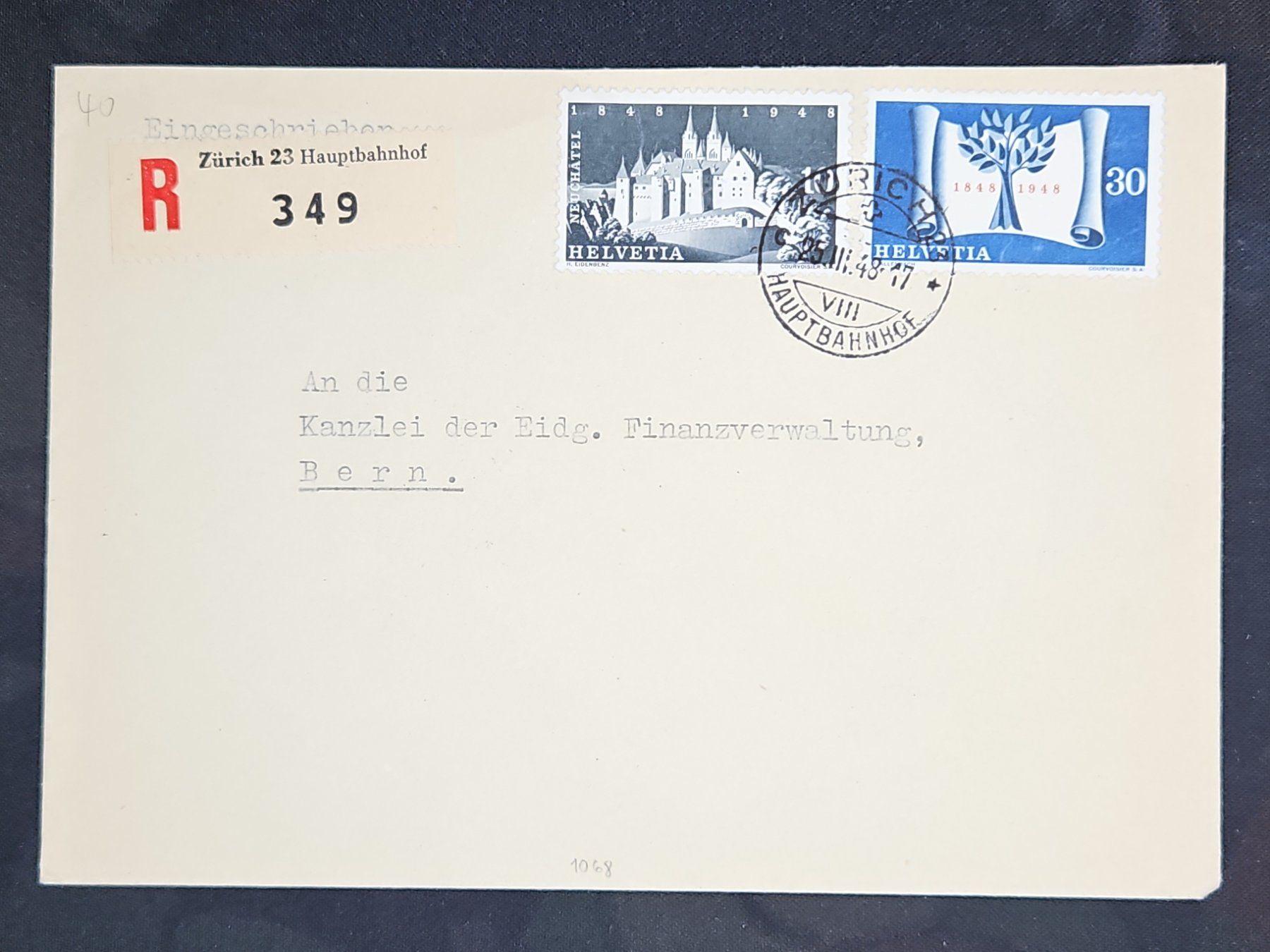Tutti i francobolli: CL23 Enveloppe + Timbre Suisse 1948 – Usato da Cousset venduto da Patrick_Collections