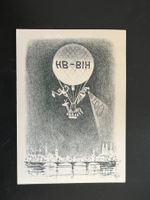 Ballon-Post-Karte 1954 Erstaufstieg fleckig  (G314)