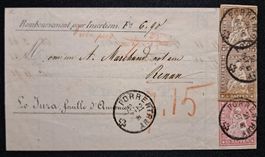 Strubelbrief Porrentruy Nachnahme Renan Paar 22G & 24G