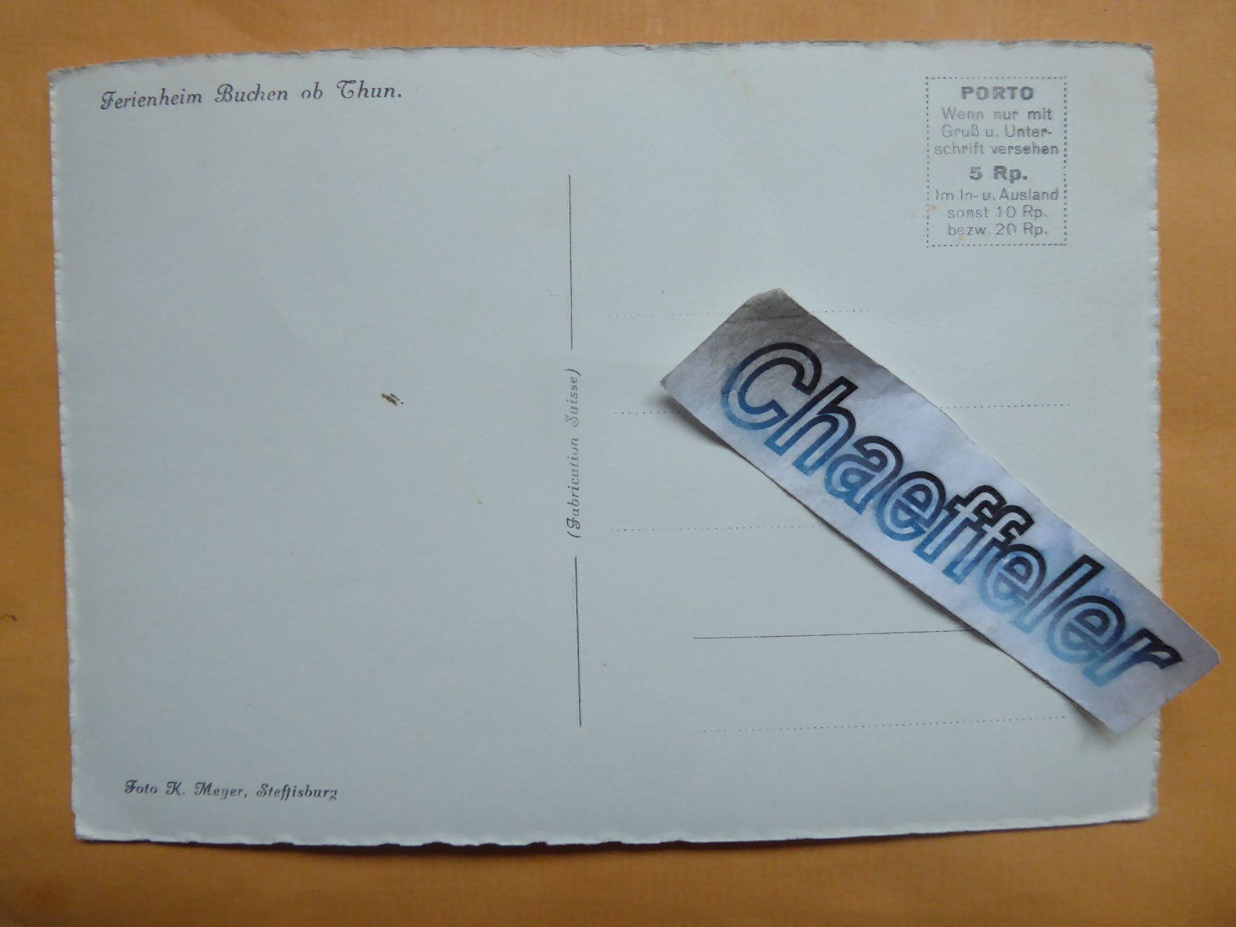 Cartes postales: Ferienheim Buchen ob Thun – D'occasion à Zürich par Chaeffeler 1