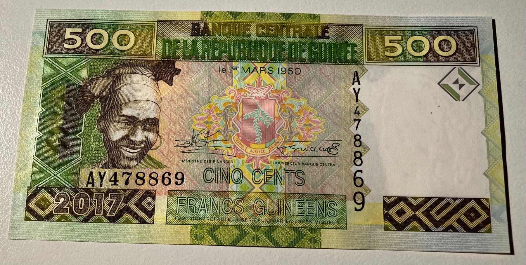 Banconote: Guinea 500 Cents 2017 Neuwertig – Nuovo (secondo la descrizione) da Algetshausen venduto da Carrhard