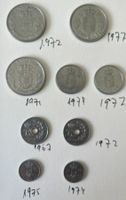 monnaie danoise 10 öre, 25 öre 5 Kronen 1977 1972