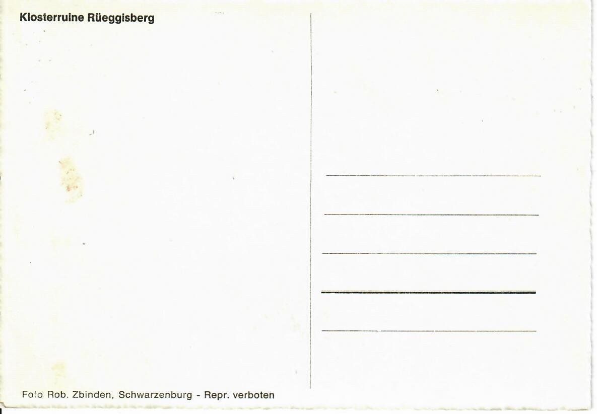 Cartoline postali: Klosterruine Rüeggisberg – Usato da Hochdorf venduto da Ziegel-16 1