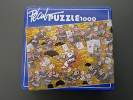 Lustiges Comic Puzzle in Metalldose