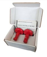 Vintage bathroom towel hooks red