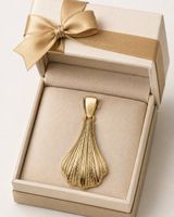 Anhänger Ginkgoblatt aus 333 Gelbgold mit kette s925