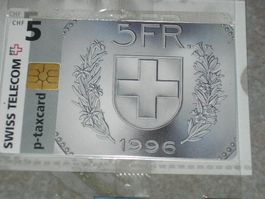 SWISS TELECOM p-taxcard PTT 5 CHF unbenutzt Taxcard