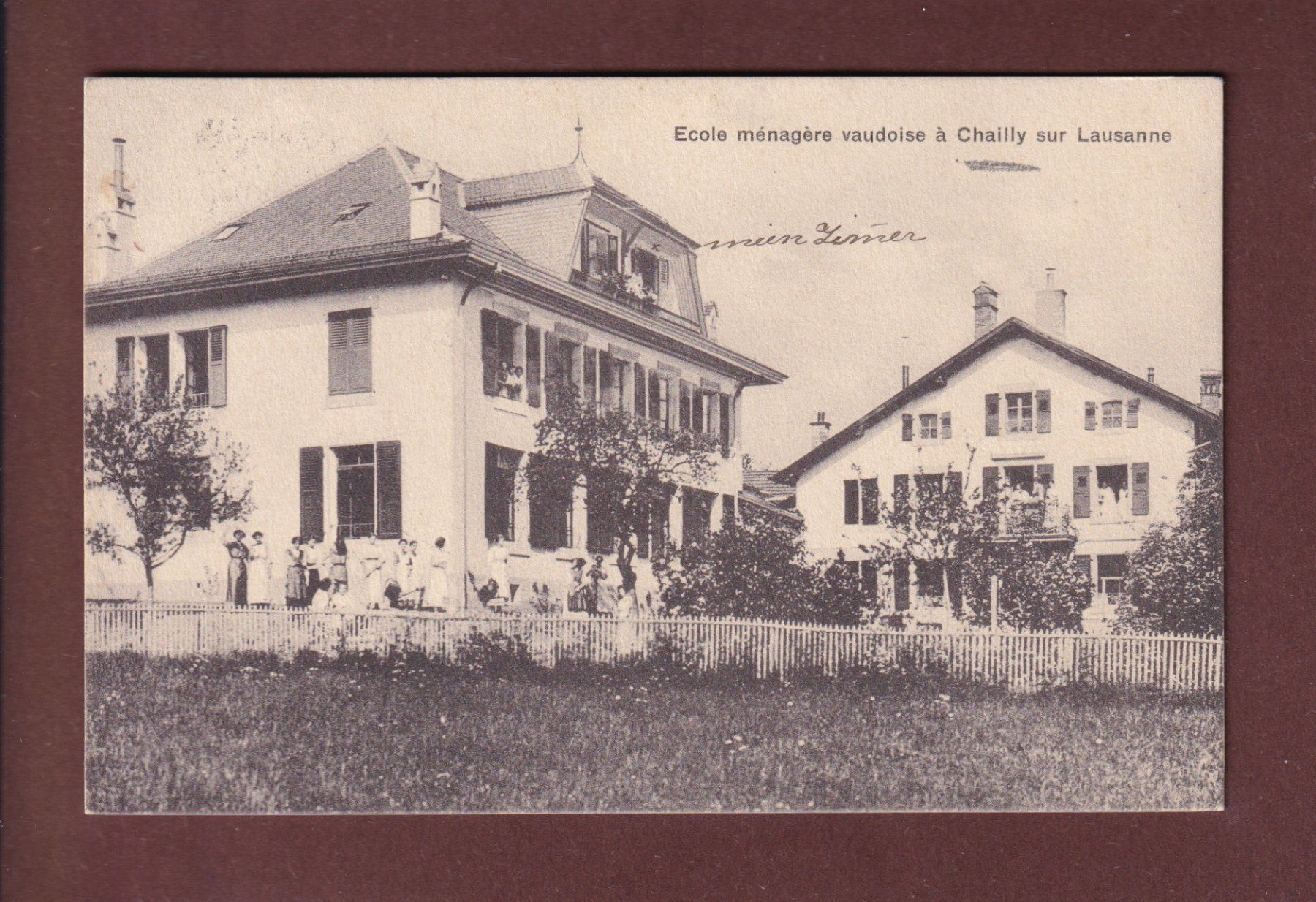Ansichtskarten: LAUSANNE - Chailly - Ecole ménagère - 1918 – Gebraucht aus Pully von nicecards