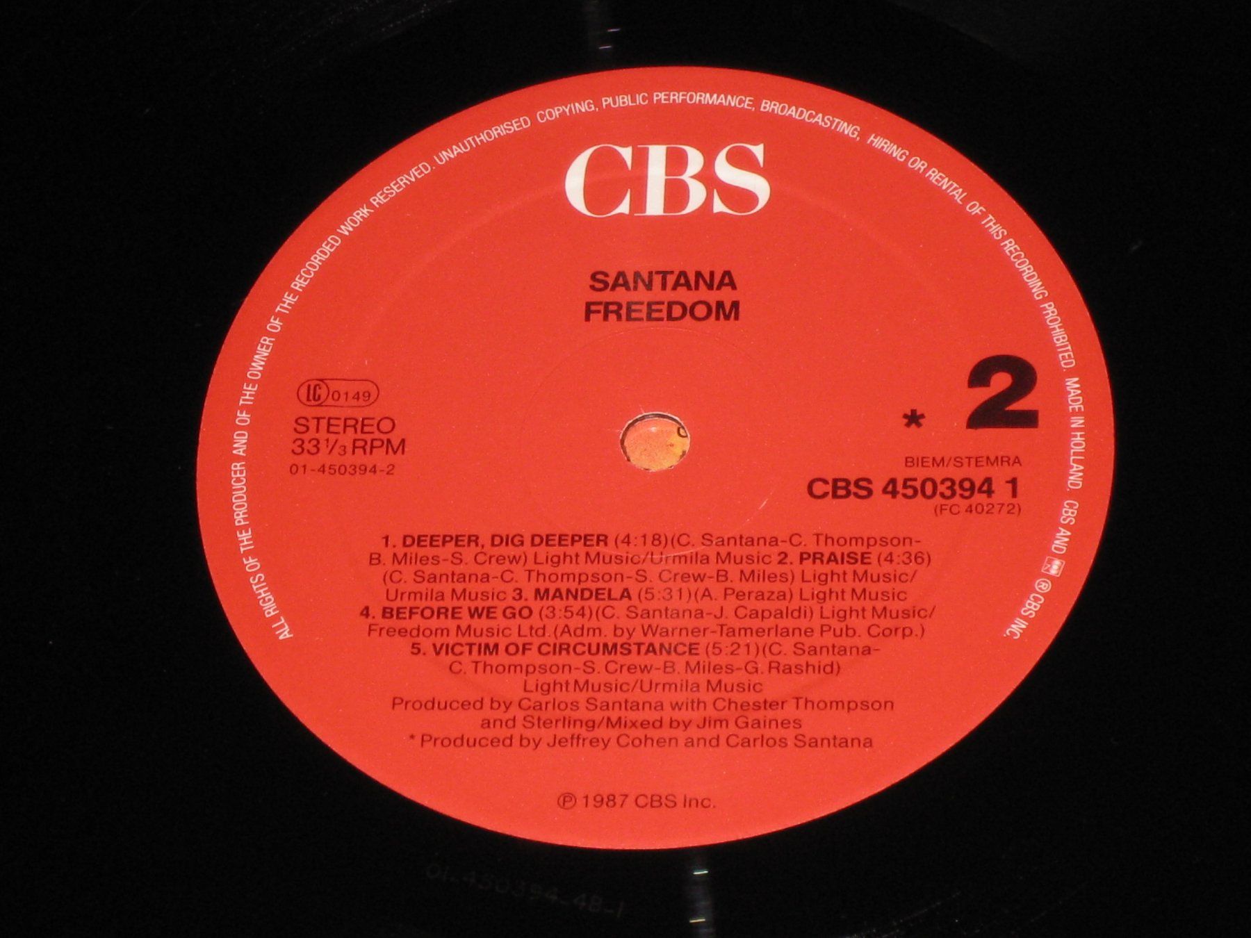 Dischi in vinile: LP - SANTANA - FREEDOM – Usato da Steckborn venduto da Quo7 2