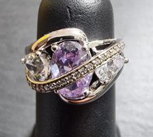 Bague argent 925 Améthyste et zircons