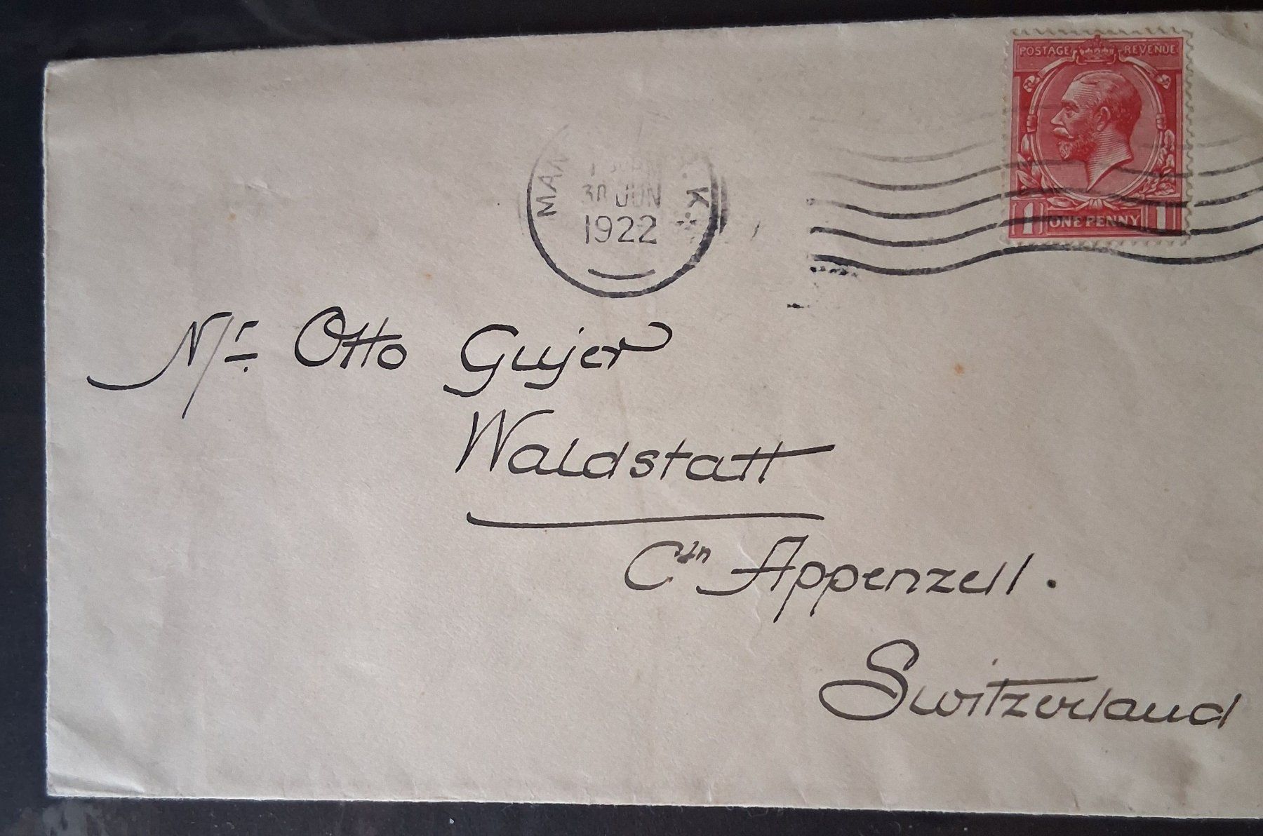 Tutti i francobolli: Briefumschlag Manchester-Waldstatt 1922 – Usato da Stalden (Sarnen) venduto da Salina_23