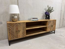 TV-Möbel aus Mangoholz, Sideboard mit Stauraum, Top!