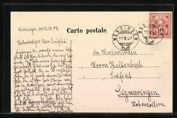 Cartoline postali: Menzingen, Blick auf Institut und Lehrer – Usato da Berlin venduto da bartko-reher 1