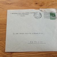 GS Entier Postal La Chaux De FOnds 1925 En Ville Horlogerie