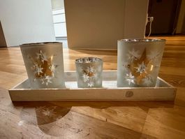 ★3er Set Teelichthalter★Windlichter mit Sternen ✨Weihnachten
